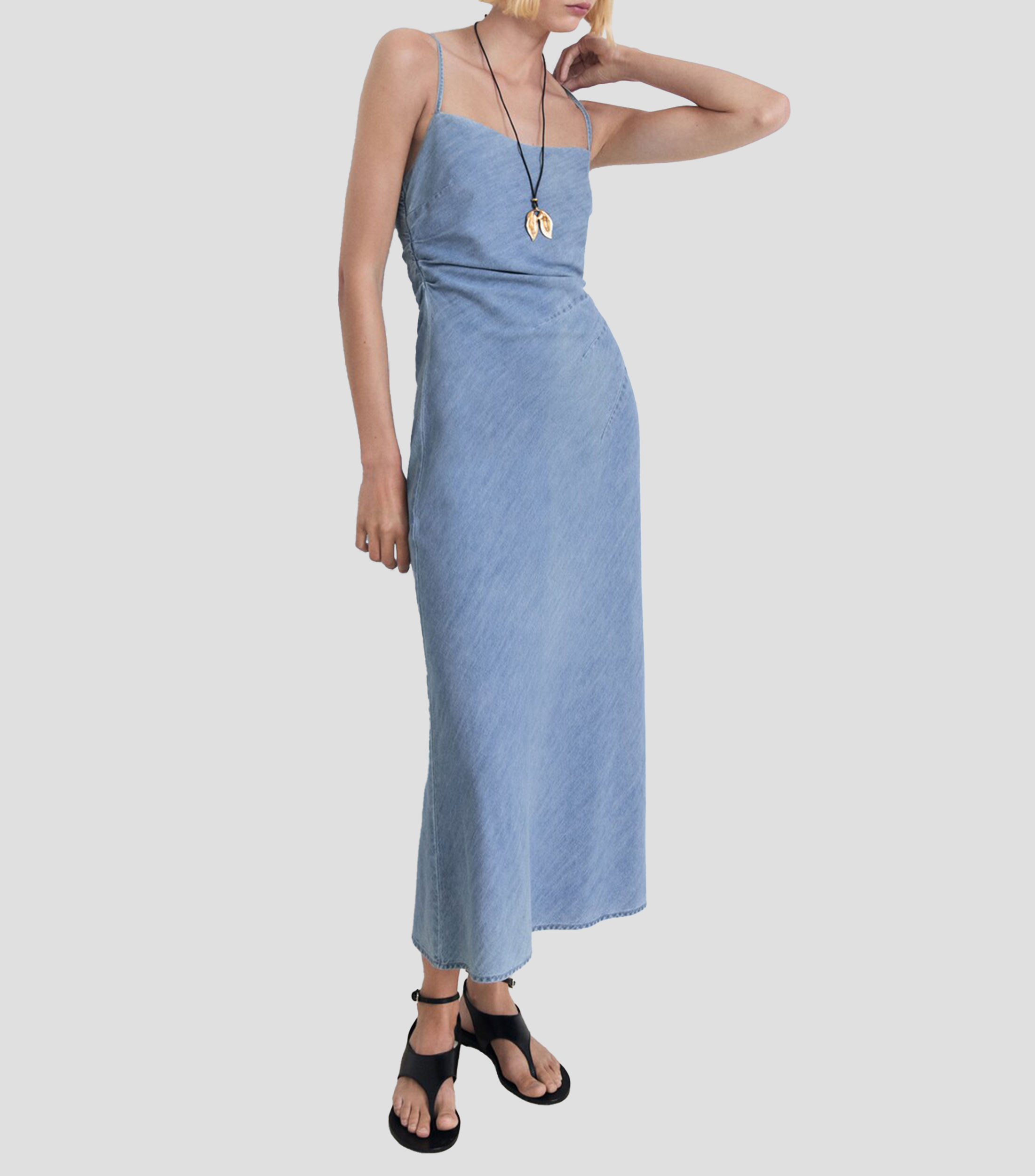 Vestido Midi liso Mujer